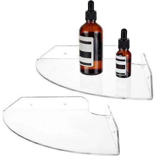 Étagère D'angle Flottante En Acrylique Transparent Avec Cheville D'ancrage Et Vis En Fer Pour Cuisine, Salon, Salle De Bain