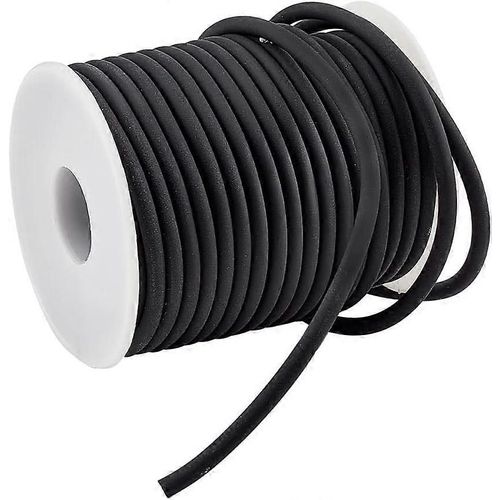 Cordon En Caoutchouc Solide De 15 M, 4 Mm, Noir Et Blanc, Pour Fabrication De Perles Et De Bijoux