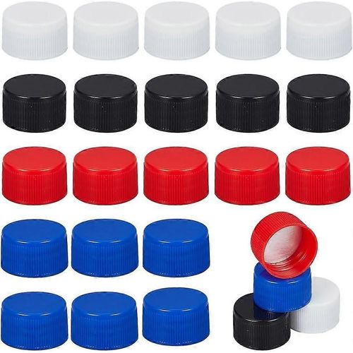 Lot De 60 Bouchons De Bouteilles En Plastique, 4 Couleurs, 29,5 Mm, Pour Bouteilles D'eau, Diy, Petits Bouchons Artisanaux, Couvercles À Vis En Plastique Pour Cacher Les Boissons