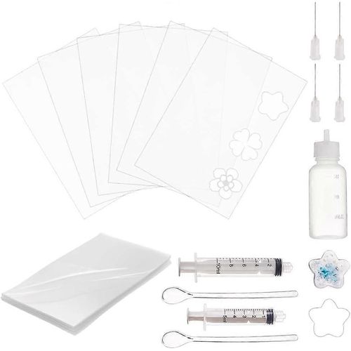 Ensemble De 39 Films Pour Shaker En Résine (5 X 3,5 Pouces), Avec Seringues Distributrices De Colle, Aiguilles En Plastique, Flacon Et Cuillère.