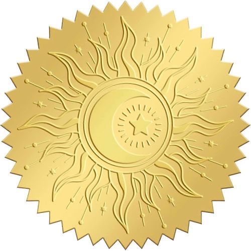 Lot De 100 Autocollants Dorés En Relief Pour Certificats, Décorations De Médailles Et Certificats