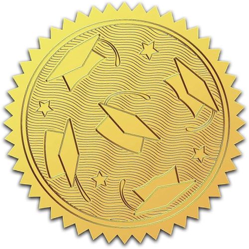 Lot De 25 Autocollants En Relief En Feuille D'or, Couronne, Chapeau De Remise De Diplôme, Étoile, Sceaux De Certificat Auto-Adhésifs, Décoration De Médaille, Autocollant Pour Remise De Diplôme, Entreprise N