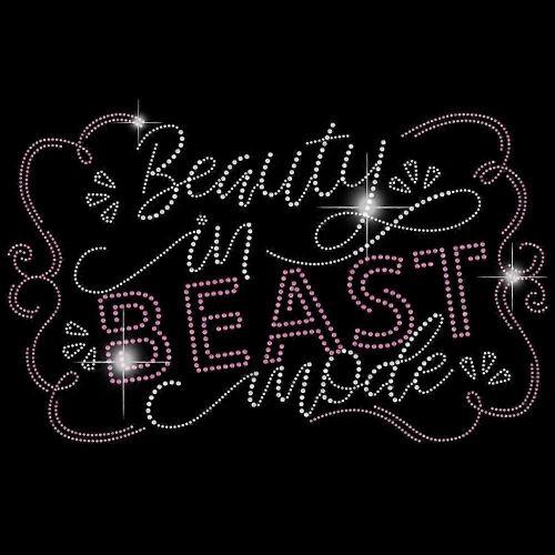 Transfert De Strass Thermocollants, Mode Belle En Bête, Autocollants Bling-Bling Pour T-Shirts De Filles, Autocollants De Lettres En Cristal À Transfert Thermique Diy, Décor En Cristal Pour Vêtements