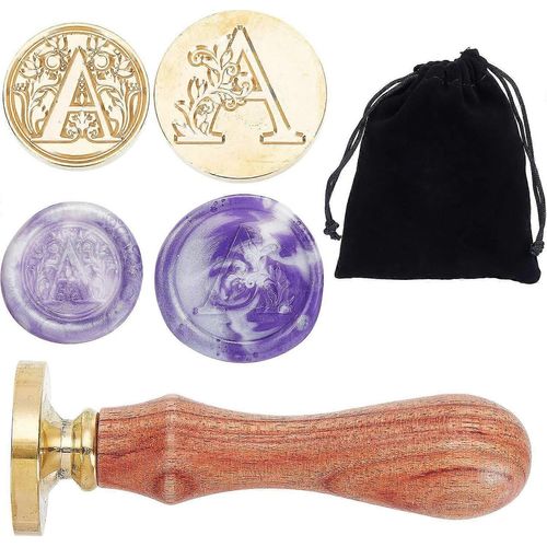 Tampon À Glace Lettre A Avec 2 Initiales De Style, Tête Amovible En Laiton De Remplacement, Manche En Bois Vintage De 3 Cm, Tampons De Marquage Pour Bar Et Cocktails