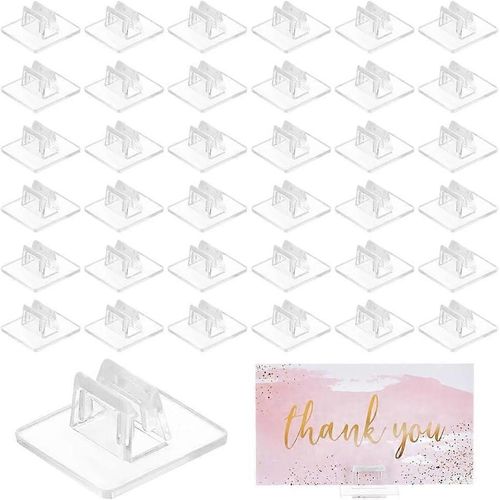 Lot De 100 Supports De Cartes De Jeu, 2,4 X 2,4 X 1,1 Cm, Supports Miniatures Carrés En Papier Transparent Pour Cartes De Visite, Étiquettes De Prix