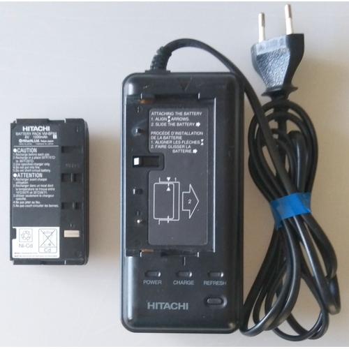 Chargeur Hitachi VM-AC90E + Pack batterie VM-BP84 pour Camcorder.