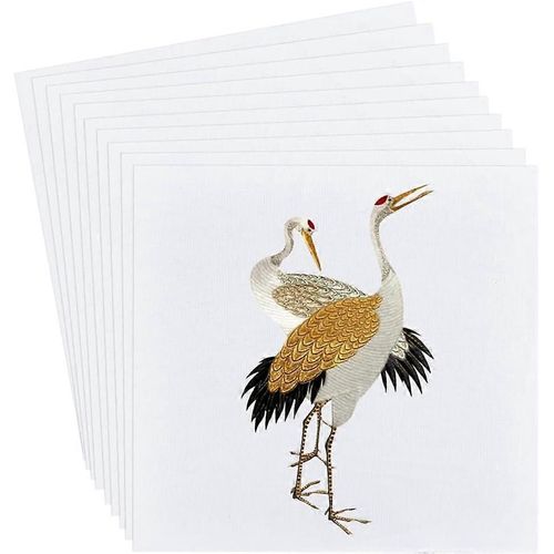 Lot De 10 Tissus À Broder En Coton Blanc, 40 Cm/15,7 Pouces, Carrés, En Ramie, Pour Broderie Artisanale, Pot De Fleurs, Décoration D'intérieur, Épaisseur 0,4 Mm