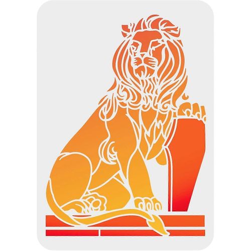 Pochoir Lion 11,7 x 8,3 pouces Pochoirs Animaux Sauvages Plastique Statue de Lion Antique Modèle Modèle Réutilisable Dessin Peinture Pochoir Pochoir Décoratif DIY