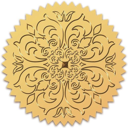 Lot De 100 Autocollants En Relief Pour Certificats D'or, Motif Floral Vintage, Étiquette Autocollante De Remise De Diplôme, Décoration De Médaille