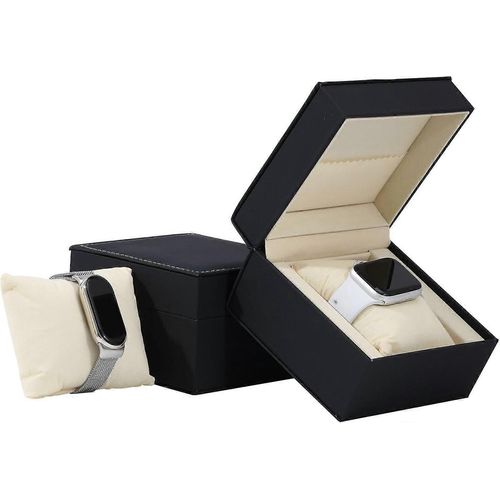 Lot De 2 Présentoirs De Montres En Cuir Synthétique, Superbe Boîte À Montres Avec Oreiller, Étui De Rangement Pour Montres Individuelles, Pour Hommes Et Femmes, Collectionneurs De Montres