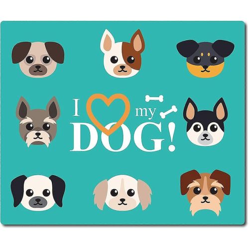Tapis de souris amusants, imperméables, accessoires de bureau, bords cousus, caoutchouc antidérapant texturé de qualité supérieure, « J'aime mes chiens », pour ordinateur portable, bureau G