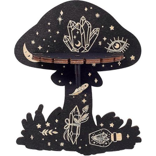 Étagère Murale En Cristal, Étagère Flottante En Forme D'?Il De Champignon, Support De Pendule De Radiesthésie En Bois, Rangement Rustique Pour Objets De Sorcière, Pour Suspendre Des Pierres