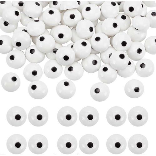 Lot de 100 cabochons yeux noirs et blancs de 13 mm en résine, demi-ronds, pour marionnettes, ours en peluche, crochet, fabrication d'animaux en argile