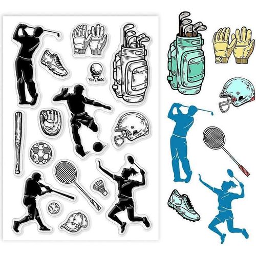 Tampons Transparents Sur Le Thème Du Sport, Chaussures De Golf, Gants, Chapeau, Baseball, Tampons En Caoutchouc Transparents, Tampons En Papier Transparent Pour Scrapbooking, Fabrication De Cartes, Décoration Ph