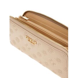 Guess Compagnon / Portefeuille Zarela Slg Large Zip Simply Taupe Logo PD9665146