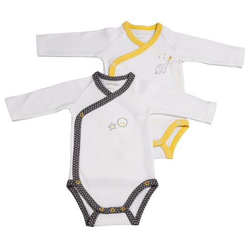 Bodies Bébé À Manches Longues Lot De 2 Blanc Cassé