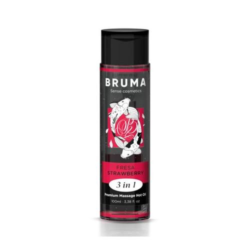 Bruma - Huile De Massage Premium Effet Chaleur Saveur Fraise 3 En 1 - 100 Ml