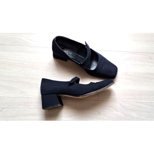 Escarpins Maria Cristina Pointure 36.5 Marine Cuir Et Tissu