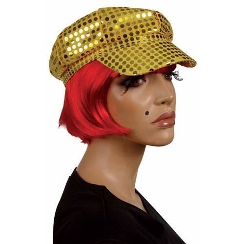 Casquette Disco À Sequins Or