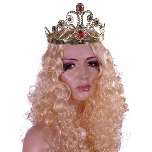 Couronne De Reine - Ptit Clown - Or Et Pierres En Couleurs - Accessoire De Mode