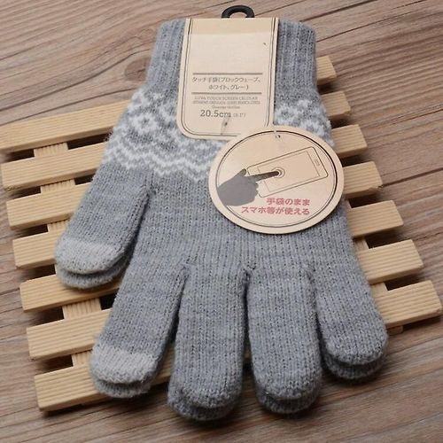 Femmes Hiver Chaud Tricoté Épaissi Extensible S Gants Femme Thermique Décontracté Couvert Licou Gants Filles Accessoires Mitaines Hommes Taille Unique N398-Gary