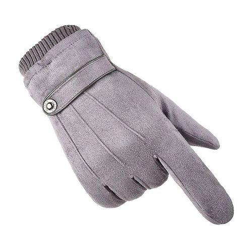 Gants Pour Écran Tactile En Daim Pour Hommes, Gants De Conduite Antidérapants En Cachemire Épais Unisexe, Mitaines D'hiver Pour Garder Au Chaud, Gants Pour Hommes, Largeur Du Plam 10cm, Gants Gris