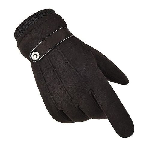 Gants Pour Écran Tactile En Daim Pour Hommes, Gants De Conduite Antidérapants En Cachemire Épais Unisexe, Mitaines D'hiver Pour Garder Au Chaud, Gants Pour Hommes, Largeur Du Plam 10cm, Gants Noirs