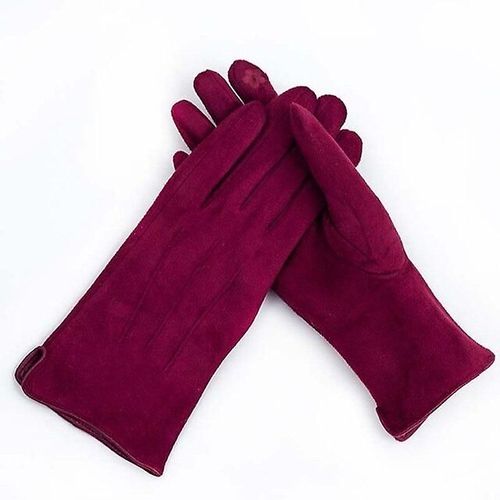 Gants D'hiver En Velours Épais Et Chauds Pour Écran Tactile, Élégants En Daim Perlé, Coupe-Vent, Doigts Complets, Pour Cyclisme, Conduite, Taille Unique R1 Marron