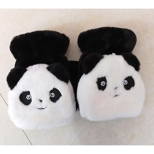 Mitaines Tricotées En Fourrure De Lapin Douce Et Chaude D'hiver Pour Femmes, Gants De Conduite À Demi-Doigt En Peluche Épais, Gants Pour Écran Tactile De Chat Mignon, Taille Unique E21 À Clapet Noir