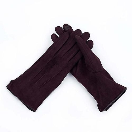 Femmes Hiver Plus Velours Épaissir Chaud Écran Tactile Gants Élégant Perle Daim Coupe-Vent Doigt Complet Cyclisme Conduite Gants Taille Unique R1 Photo Couleur