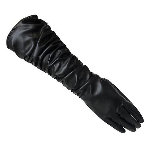 Gants Sexy Léopard Pour Écran Tactile Hiver Femmes Pu Noir 50 Cm De Long Cuir De Simulation Mince Doigt Complet Mitaines De Conduite Chaudes S 50 Cm Noir Pli