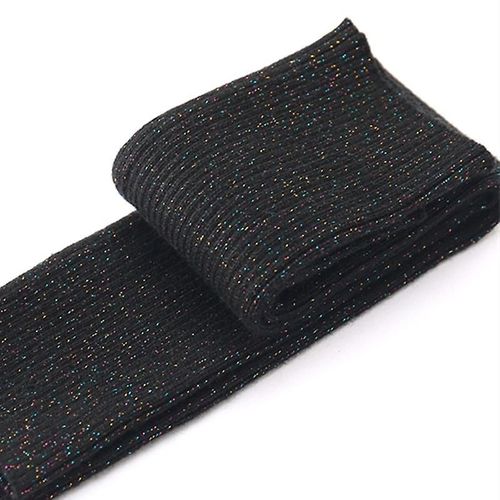 Femmes Hiver Automne Noël Cachemire Mélange Tricoté Longs Gants Couleur Unie Mode Chaud Pour Dame Coude Mitaines 50 Cm Avec Trou 22glod Noir Brillant