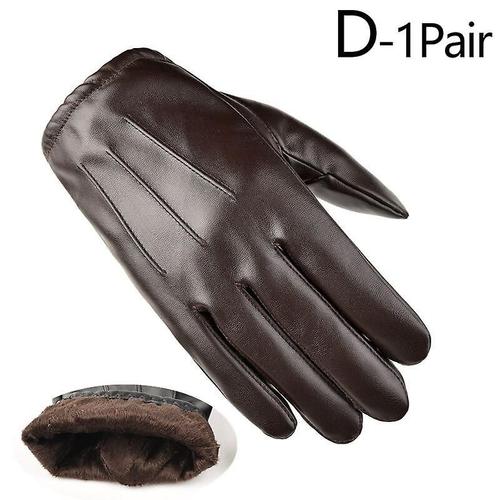 Gants D'hiver En Cuir Noir Pour Hommes, Antidérapants, Pour Écran Tactile, Conduite En Plein Air, Chauds, Coupe-Vent, Imperméables, Pour Moto, Xl D