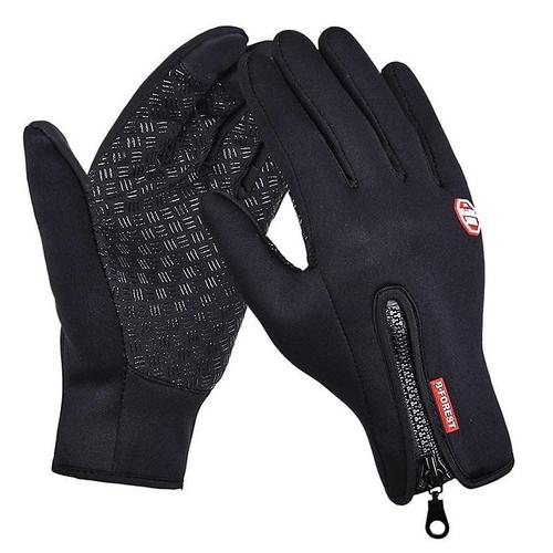 Gants D'hiver Pour Hommes Femmes Écran Tactile Chaud En Plein Air Cyclisme Conduite Moto Gants Froids Coupe-Vent Antidérapants Gants Pour Femmes S Noir