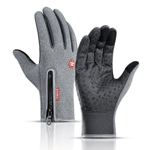 Gants D'hiver Pour Hommes Femmes Écran Tactile Chaud En Plein Air Cyclisme Conduite Moto Gants Froids Coupe-Vent Antidérapants Gants Pour Femmes S Gris