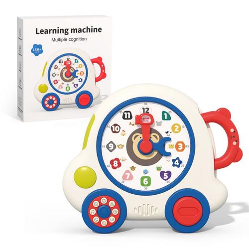 Horloge Jeu Éducatif Pour Enfants 18 Mois,Jouet Musical Pour Apprendre L'heure/Animal/Couleur/Forme,Cadeau Pour Garçons Filles 2 3 4 Ans