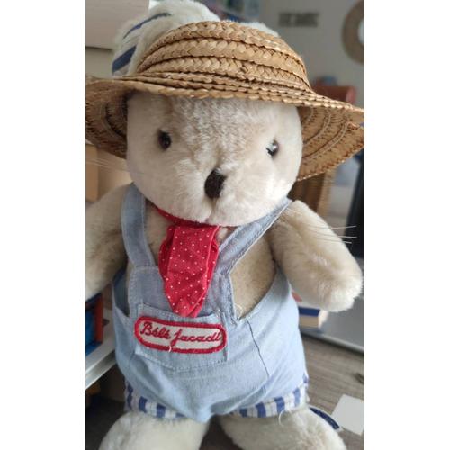 Peluche Lapin Avec Sa Salopette Et Chapeau En Paille Jacadi