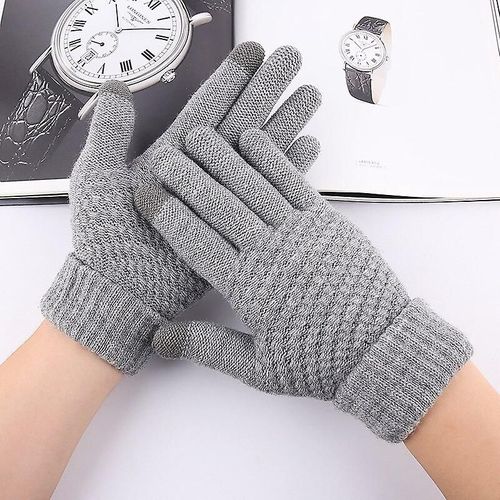 Gants D'hiver Pour Écran Tactile Pour Femmes, Gants Chauds D'automne, Mitaines De Poignet, Gants Coupe-Vent De Conduite, De Ski, Taille Unique, Gris, Style 4