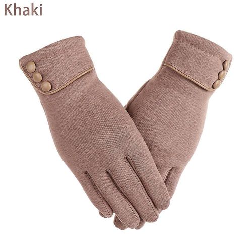 Nouveaux Gants Chauds D'hiver Pour Femmes, Mitaines Thermiques Doublées De Polaire Pour Écran Tactile, Gants Coupe-Vent De Conduite En Plein Air, De Ski Épais/Fins Épais-Kaki