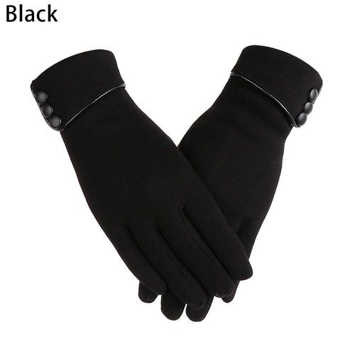 Nouveaux Gants Chauds D'hiver Pour Femmes, Mitaines Thermiques Doublées De Polaire Pour Écran Tactile, Gants Coupe-Vent De Ski De Conduite En Plein Air Épais/Fins Épais-Noir