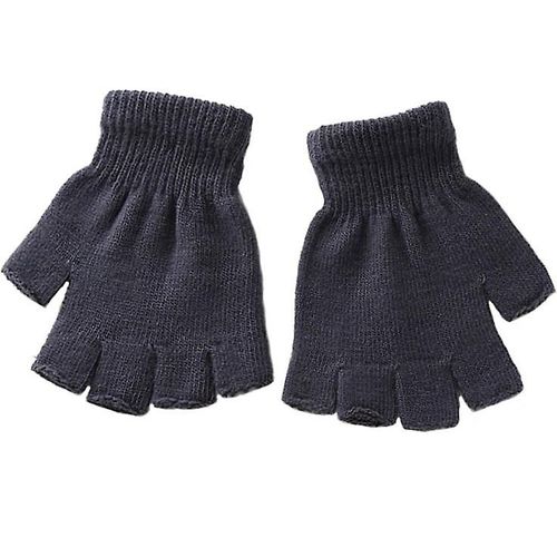 Paire Nouvelle Mode Unisexe Hommes Femmes Chaud Magique Tricoté Extensible Élastique Mitaine Demi Doigt Gants Sans Doigts Préparer Pour L'hiver Taille Unique 1