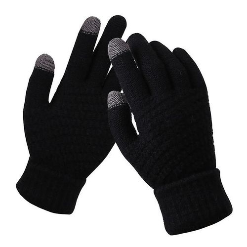 Gants D'hiver Chauds En Tricot De Laine Pour Femmes, Utilisation Magique Solide, Gants Pour Écran Tactile Pour Smartphone, Gants En Tricot Extensible, Mitaines Eldiven, Taille Unique, Noir