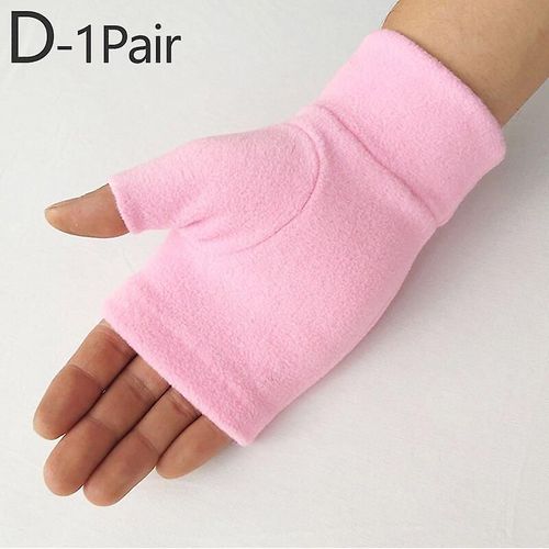 Hiver Unisexe Demi Doigt Gants De Course Homme Femme Polaire Écran Tactile Mitaines Chaudes Coupe-Vent Velours Gants De Conduite S Rose