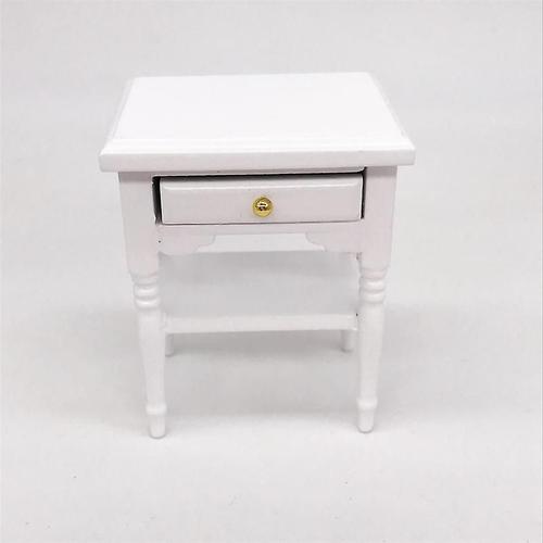 1:12 Maison De Poupée Maison De Poupée Chambre Scène Maison De Jeu Jouet Décoration Mini Modèle Blanc Table De Chevet Blanc