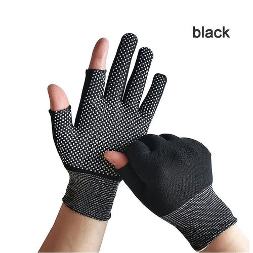 Paire Nouvelle Mode Unisexe Hommes Femmes Chaud Magique Tricoté Extensible Élastique Mitaine Demi Doigt Gants Sans Doigts Se Préparer Pour L'hiver Taille Unique A-Noir