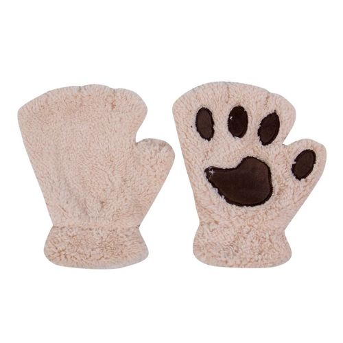 Belles Femmes Griffe De Chat Patte Mitaine En Peluche Gant Costume Mignon Hiver Chaud Demi Doigt Gants Femmes Femme Gants Mitaine Beige