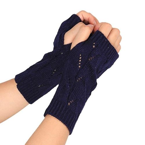 Gants Tricotés Sans Doigts Chauds D'hiver Pour Femmes, En Acrylique Extensible, Demi-Doigt, Bras, Crochet, Tricot, Fausses Filles, Mitaines, Taille Unique C-4