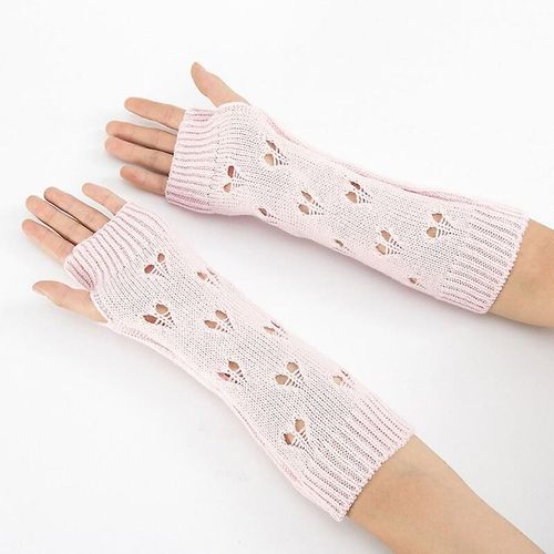 Gants Tricotés Sans Doigts Chauds D'hiver Pour Femmes, En Acrylique Extensible, Demi-Doigt, Bras, Crochet, Tricot, Fausses Filles, Mitaines, Taille Unique B-7