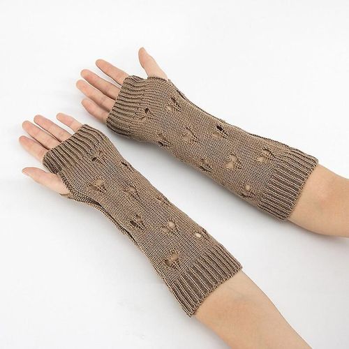 Gants Tricotés Sans Doigts Chauds D'hiver Pour Femmes, En Acrylique Extensible, Demi-Doigt, Bras, Crochet, Tricot, Fausses Filles, Mitaines, Taille Unique B-6
