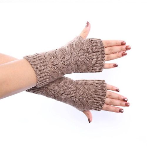 Gants Tricotés Sans Doigts Chauds D'hiver Pour Femmes, En Acrylique Extensible, Demi-Doigt, Bras, Crochet, Tricot, Fausses Filles, Mitaines, Taille Unique E-1